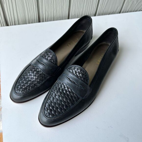 Vintage Westies Forest Green Woven Leather Penny Loafers | Size 9 - Picture 11 of 11